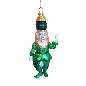 December Diamonds 05-05135 Leprechaun 6" Glass Christmas Ornament St. Patrick's